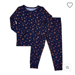 Pink Chicken Holiday Winter Stars Baby PJ Set
